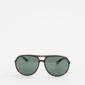 Prada Green Tortoise Shell Aviator Sunglasses